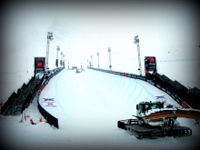 Empty halfpipe due to heavy snow!