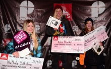 Women's Open Slopestyle (snb). Katie Blundell 1st; Kate Wood 3rd. Photo: Sam Mellish