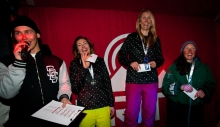Womens Masters Boardercross. 1st: Corinne Mayhew. Photo: Sam Mellish