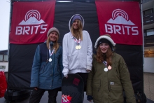 Women's halfpipe podium
